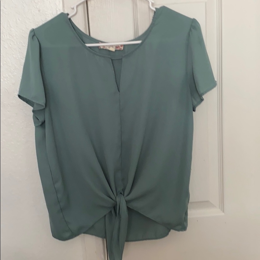 Olive trap green blouse